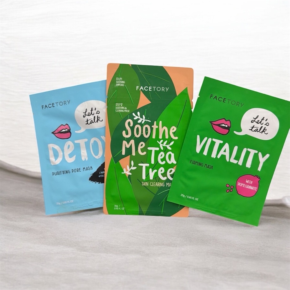 NEW Face Mask Variety Pack- Detox-Smoothing-Vitality